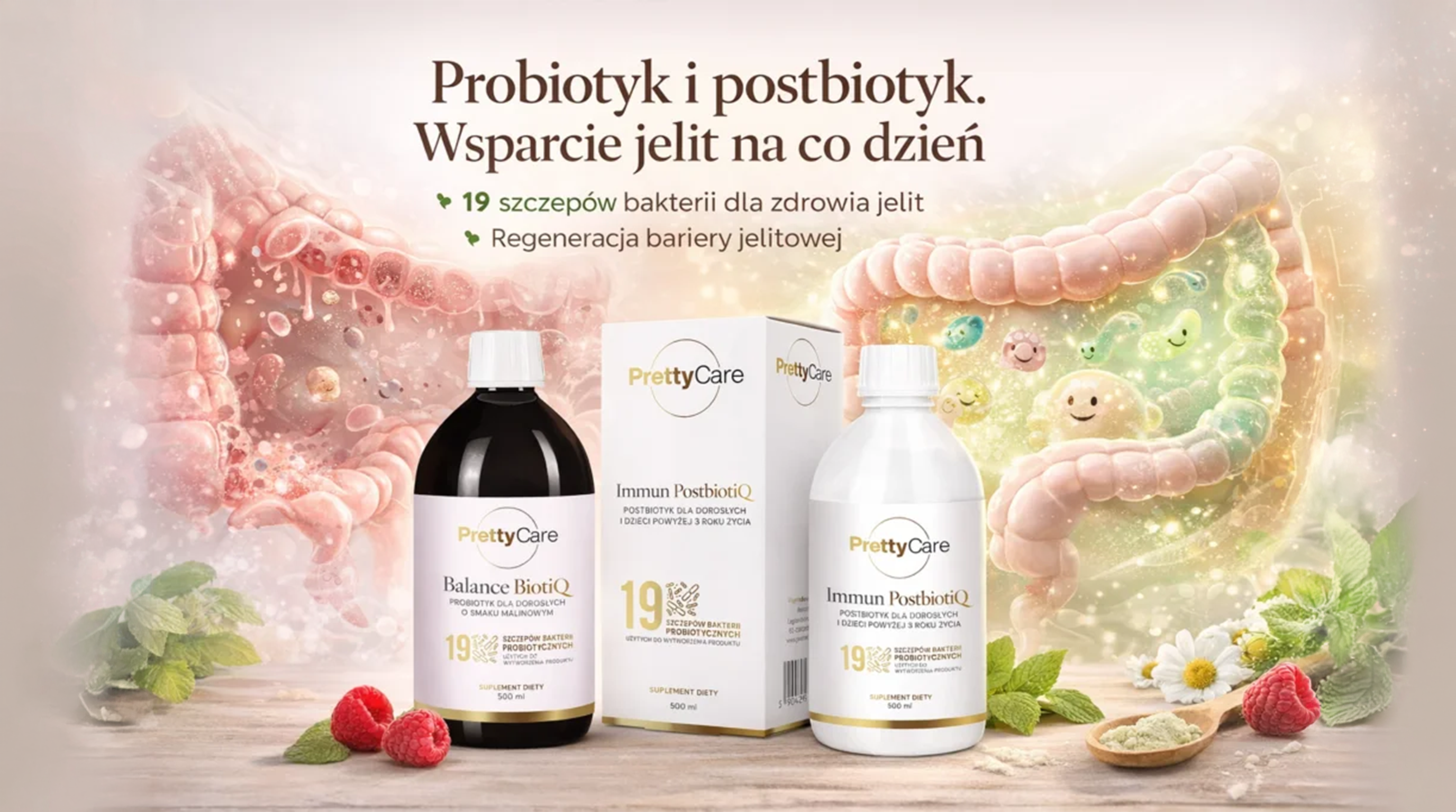 Probiotyk i postbiotyk PrettyCare – wsparcie jelit w świecie przetworzonej żywności