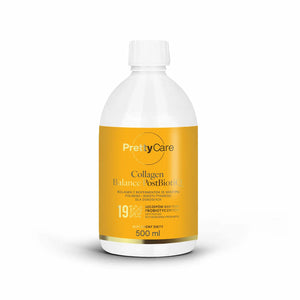Butelka PrettyCare Collagen Balance PostBiotiQ 500 ml, widok z przodu