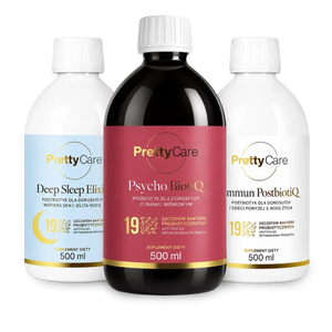 Deep Sleep Elixir, Psycho BiotiQ i Immun PostBiotiQ, 3 × 500 ml