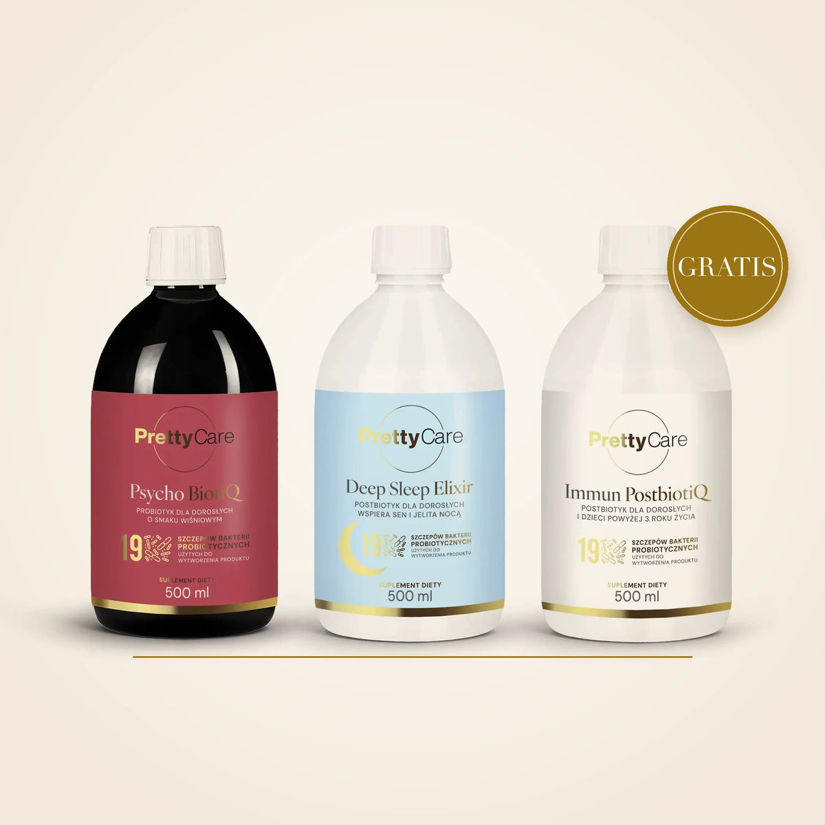 Zestaw: Psycho BiotiQ, Deep Sleep Elixir i Immun PostBiotiQ gratis