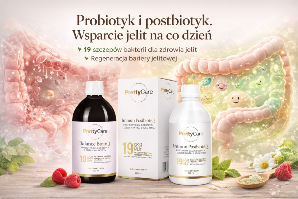 Probiotyk i postbiotyk PrettyCare – wsparcie jelit w świecie przetworzonej żywności